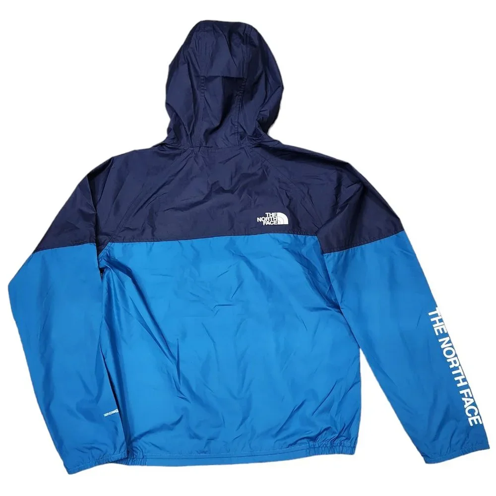 The North Face Boy Cyclone Hoodie Windbreaker Jacket Navy Blue Zipper